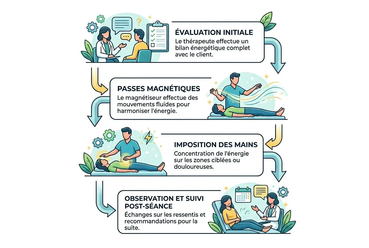 Déroulement d'une séance de magnétisme