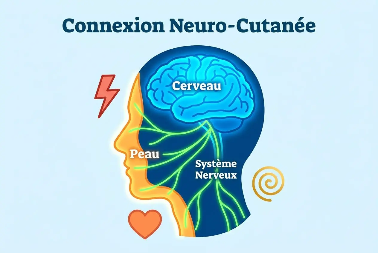 Connexion neuro-cutanée entre cerveau et peau