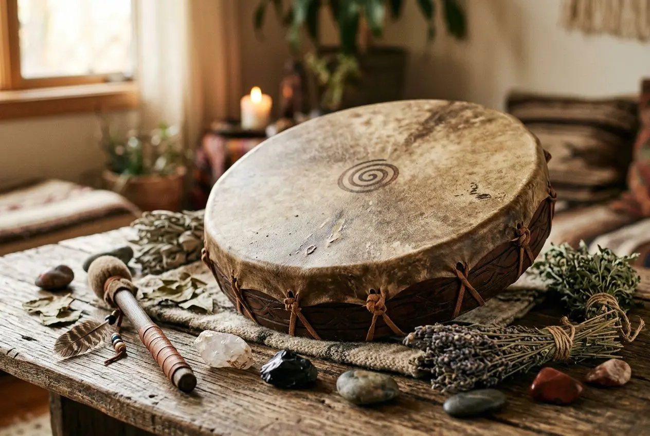Tambour chamanique traditionnel